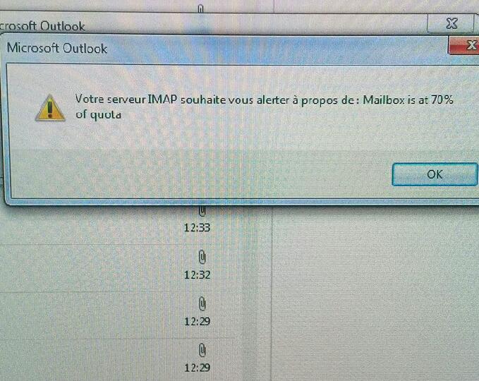 Alerte de serveur imap cegetel, sfr,  quota